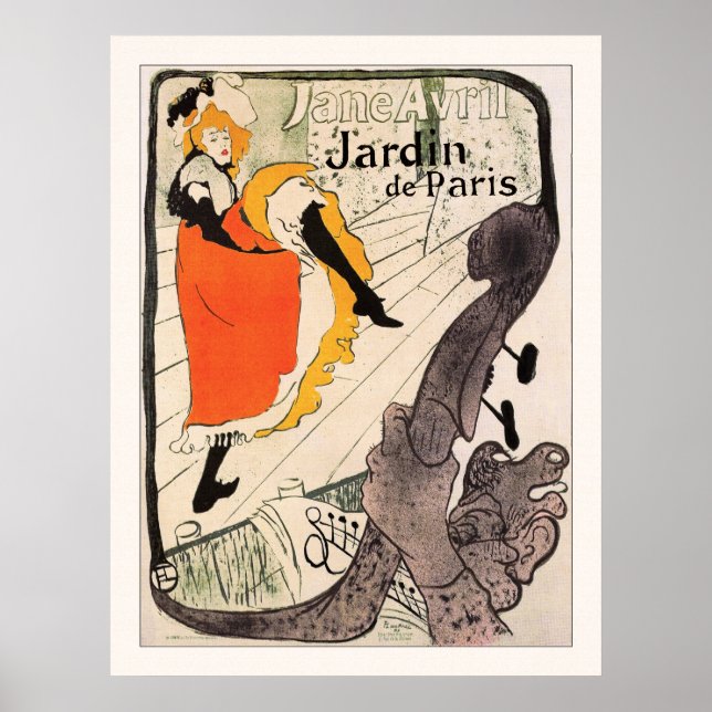 Poster Lautrec : Jane Avril, Jardin de Paris (Devant)