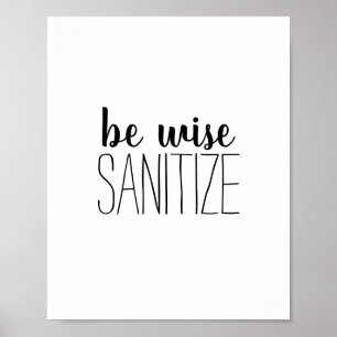 Poster Lavage des mains Soyez Sage Sanitize Devis