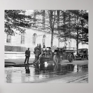 Poster Lavage électrique de camion-feu, 1923