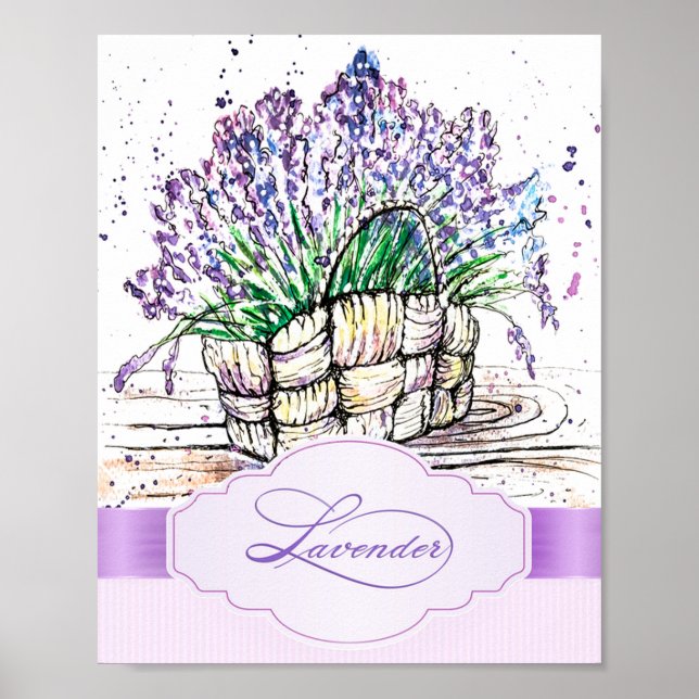 Poster Lavande aquarelle (Devant)