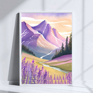 Poster Lavande de printemps Parc national de Glacier Aq