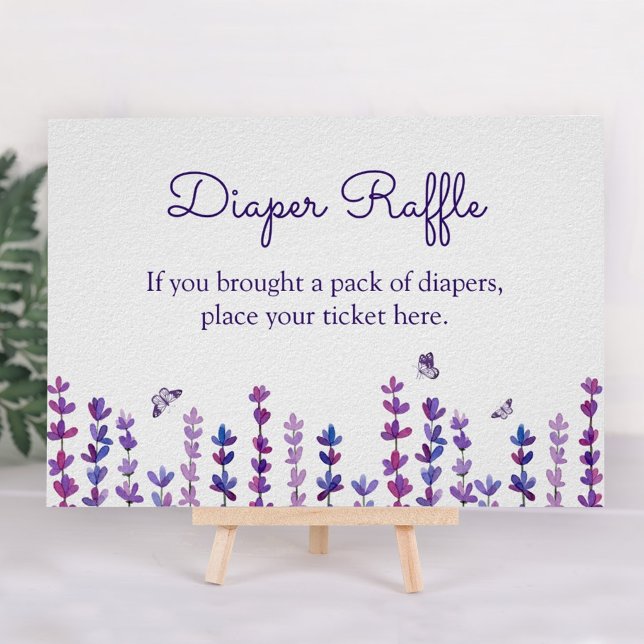 Poster Lavande et Papillon Aquarelle Raffle de couche (Créateur téléchargé)