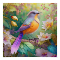 Lavande Tête Orange Breased Imaginaire Oiseau
