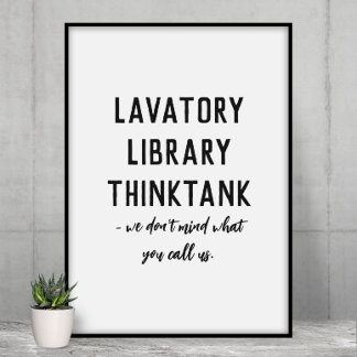 Poster Lavatoire, Bibliothèque, Réflexion Funky Salle de