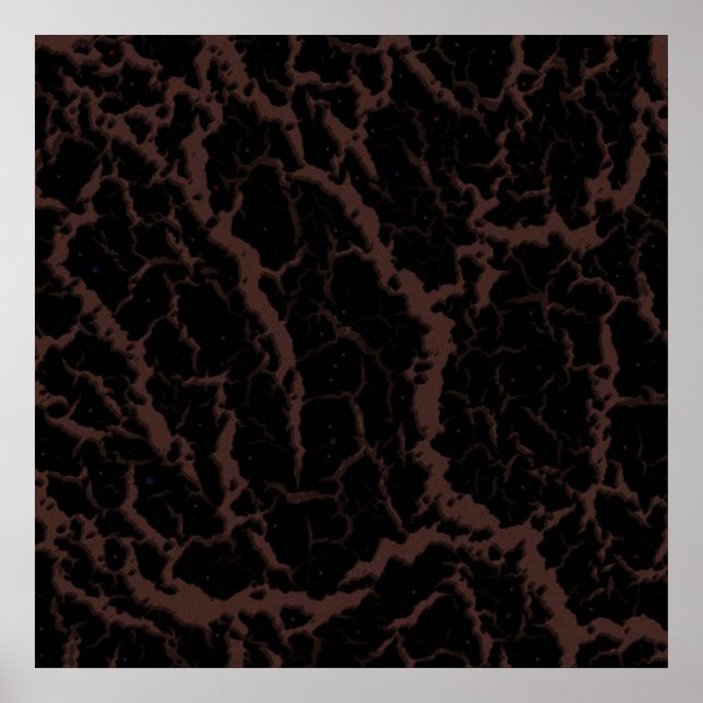 Poster Lave de l'espace fissuré - Marron (Devant)