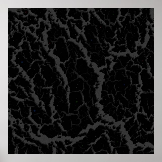 Poster Lave de l'espace fissuré - Noir (Devant)