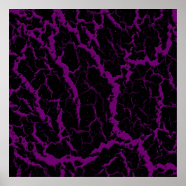 Poster Lave de l'espace fissuré - violet (Devant)