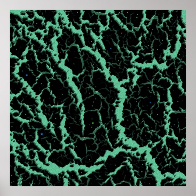 Poster Lave d'espace fissuré - Mention (Devant)