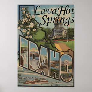 Poster Lave Hot Springs, Idaho - grandes scènes de lettre