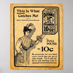 Poster Lave-linge Défiance vintage Amidon Imprimer