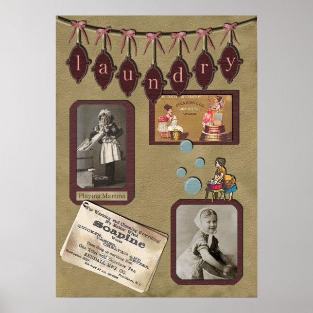 Poster Lave-linge vintage Imprimer (Devant)