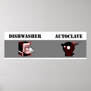 Poster Lave-vaisselle pas égal Autoclave