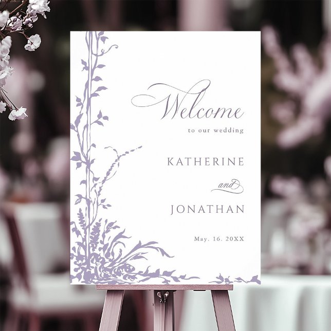 Poster Lavender Botanical Arch Garden Wedding Welcome (Créateur téléchargé)