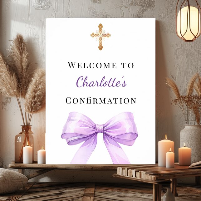 Poster Lavender bow Confirmation welcome (Créateur téléchargé)