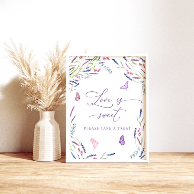 Poster Lavender Floral Fête des mariées Love is Sweet Pos (Créateur téléchargé)