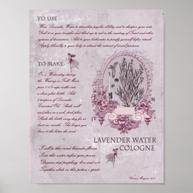 POSTER LAVENDER WATER COLOGNE (Devant)