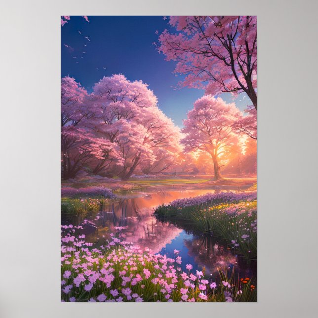 Poster L'avènement d'une rivière de charme au coucher du  (Devant)