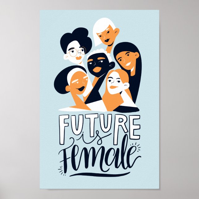Poster L'Avenir Est Féminin | Citation féministe motivati (Devant)