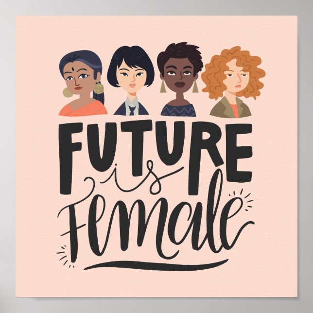Poster L'Avenir Est Féminin | Citation féministe motivati (Devant)