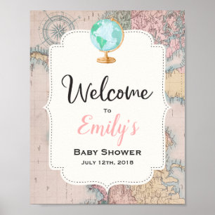 Poster L'aventure commence l'Affiche de bienvenue Baby sh