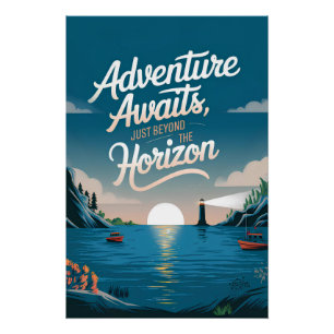Poster L'aventure vous attend, au-delà de l'horizon