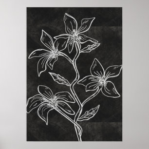 Poster Laver à la chaux florale foncée moderne