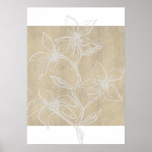 Poster Laver à la chaux florale neutre moderne