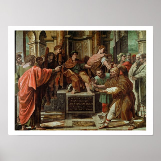 Poster L'Aveugle d'Elymas (dessin pour la Sixtine Ch (Devant)