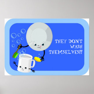 Poster Lavez la vaisselle !