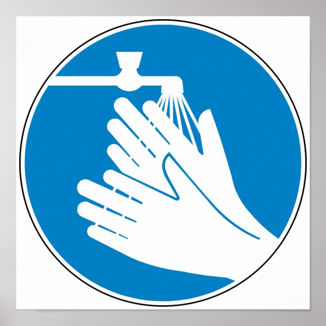 Poster Lavez-vous les mains (santé et sécurité) (hygiène) (Devant)