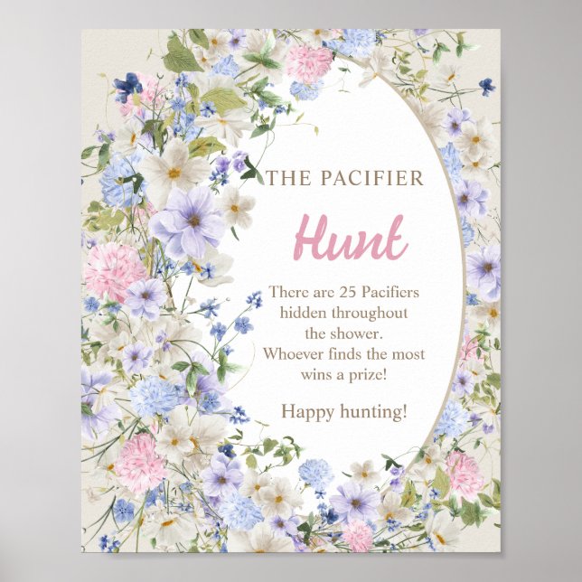Poster Lavish Fleurs sauvages Baby in florom chasse au Pa (Devant)