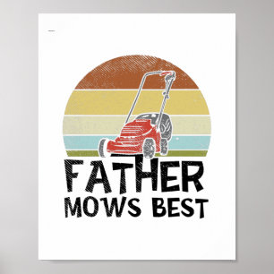 Poster Lawn Mowing - Father Mows Best