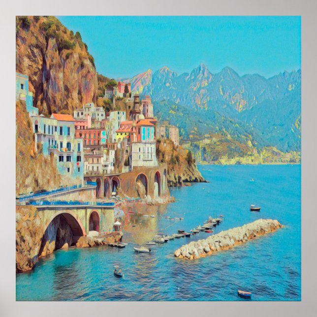 Poster ldp ATRANI - Côte d'Amalfi - (Devant)