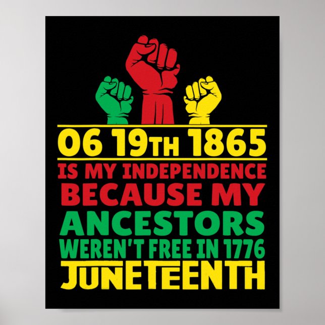 Poster Le 18 juin est ma fête de l'Indépendance Noir libr (Devant)