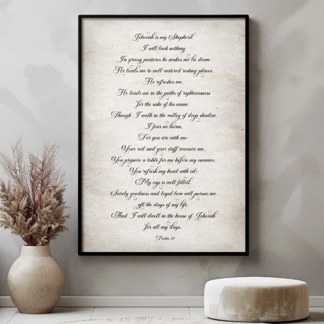 Poster Le 23ème Psaume Le Seigneur est Mon Pasteur (Créateur téléchargé)