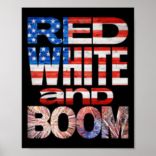 Poster Le 4 Juillet Rouge Blanc Et Boom Feu D'Oeuvre Fina