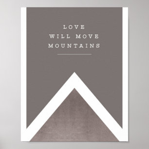 Poster le "amour argent déplacera montagnes" et copie