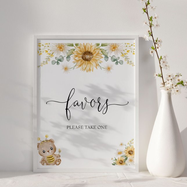 Poster Le Baby shower de l'ours de miel est favorable (Créateur téléchargé)
