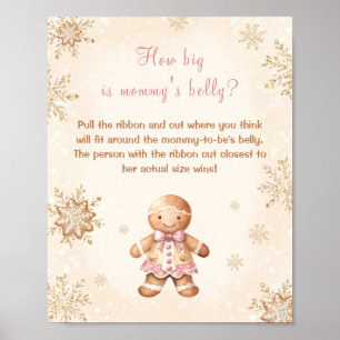 Poster Le Baby shower de Noël du ventre de maman