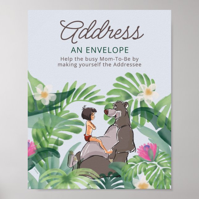 Poster Le Baby shower Du Livre Jungle Adresse Une Envelop (Devant)