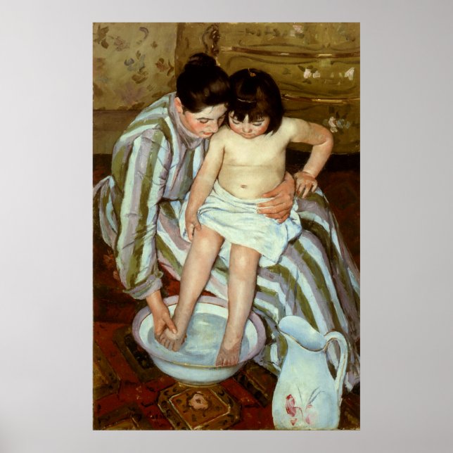 Poster Le bain de l'enfant de Mary Cassatt (vers 1892) (Devant)