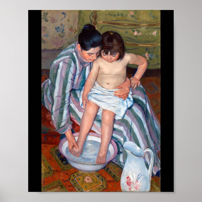 Poster Le bain de l'enfant, Mary Cassatt (Devant)
