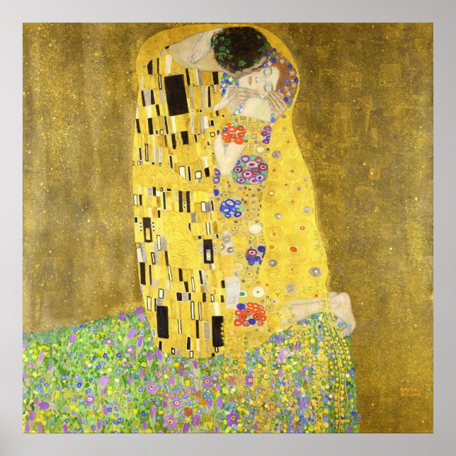 Poster Le baiser de Gustav Klimt (Devant)