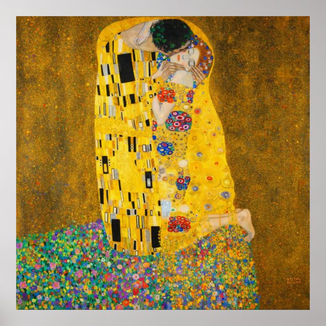 Poster Le Baiser de Gustav Klimt (Devant)