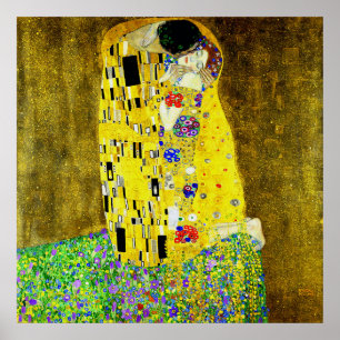 Poster Le baiser de Gustav Klimt, peintre symboliste, art