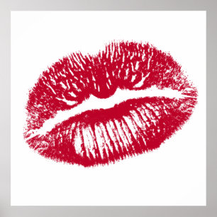 Poster Le Baiser, Lèvres Rouges