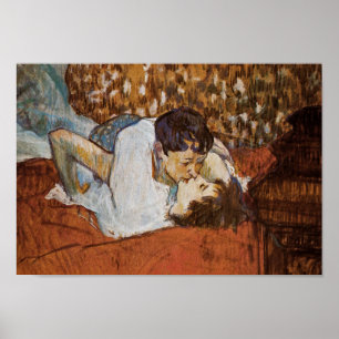 Poster Le baiser - par Henri de Toulouse-Lautrec