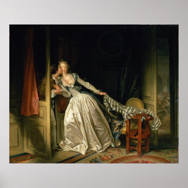 Poster Le baiser volé par Jean-Honoré Fragonard (Devant)
