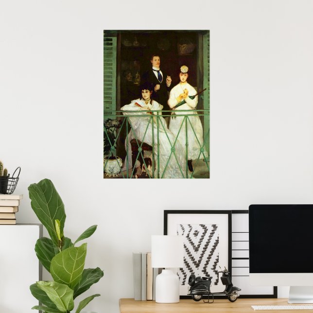 Poster Le Balcon (Le Balcon) par Edouard Manet (Bureau à domicile)