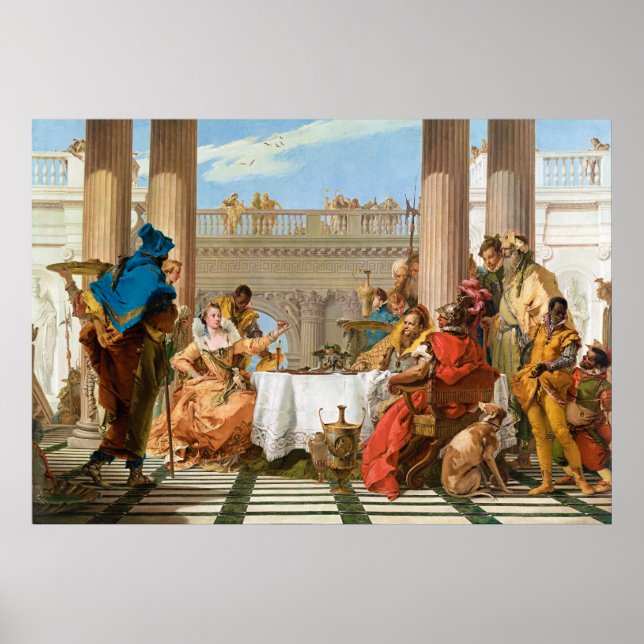 Poster Le Banquet de Cléopâtre de Giambattista Tiepolo (Devant)